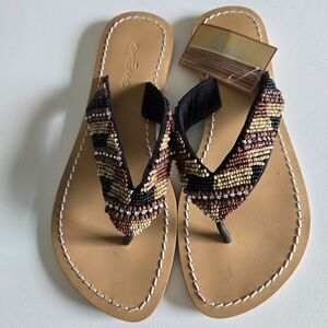Skemo flat sandals, Brown, Size 8